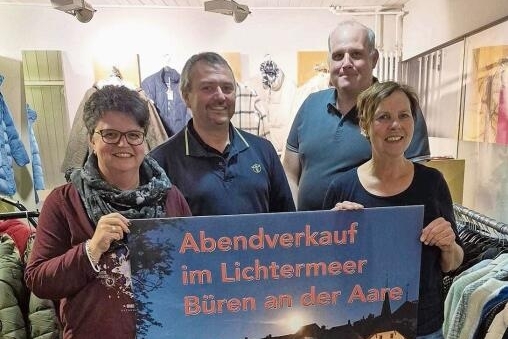 Der Vorstand um Irene Schaller, Vizepräsident Markus Mehr, Roger Steiner und Sandra Marti (von rechts) von BüreGwärb hat sich auch dieses Jahr einige Überraschungen ausgedacht. (Auf dem Bild fehlt Präsident Pius Leimer.)Bilder: zvg